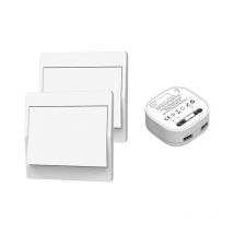 Funkschalter, Batterielos, Zweiwege-Wandfernbedienung, Selbstversorgender Wandschalter, Keine Verkabelung, Sender für Wandpanel (2-Wege-Kit), Innen