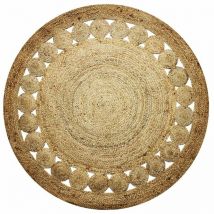 Thedecofactory - funny jute - Tapis rond en jute rosace naturel diam.120