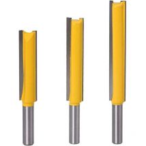 Qiyao - Für Fräsmaschinen, 3-teiliges verlängertes gerades Messer mit 8 Griffen, Nutmesser, zweischneidiges gerades Messer, verlängerte