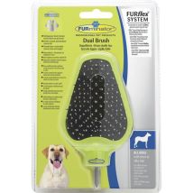 Brosse Furflex – Brosse double pour chien – Dents en acier inoxydable, base en nylon – Idéale pour poils longs et courts
