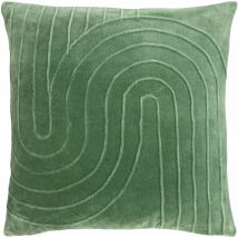 Furn - Mangata Linear Pleated 100% Cotton Cushion Cover, Eucalyptus, 45 x 45 Cm