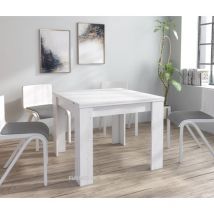 Furneo - Modern Dining Table Only Extendable 90-180cm White Pine Effect Golden 02