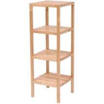 4 Tier Shelf Storage Unit Birch Wood,Natural - Furniture Hmd