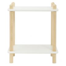 Furniture Hmd - Display Rack Birch and mdf Shelf Unit Bookshelf 2 Tier,W40xD30xH47.5cm