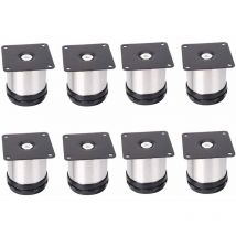 Ahlsen Furniture Legs 8 Adjustable Stainless Steel Furniture Legs Adjustable 50mm Height Thickened Cabinet Legs Table Legs Furniture Legs Brushed