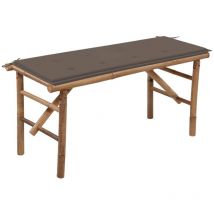 Furniture Limited - Banco de jardín plegable con cojín bambú 118