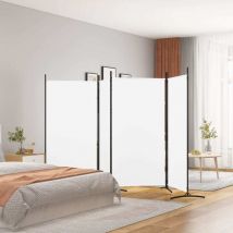 Decdeal - Furniture Limited - Biombo divisor de 4 paneles de tela blanco