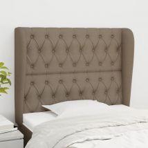 Furniture Limited - Cabecero con orejas de tela gris taupe