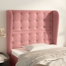 Furniture Limited - Cabecero con orejas de terciopelo rosa
