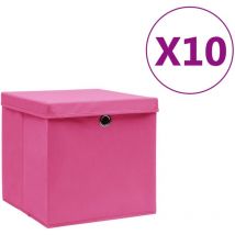 Triomphe - Furniture Limited - Cajas de almacenaje con tapas 10 uds rosa