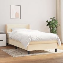 Echoo - Furniture Limited - Cama box spring con colchón tela color crema
