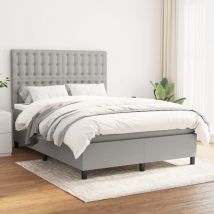 Kalisse - Furniture Limited - Cama box spring con colchón tela gris claro