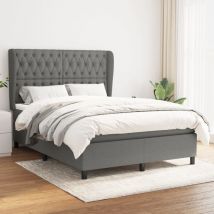 Echoo - Furniture Limited - Cama box spring con colchón tela gris oscuro