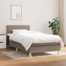 Echoo - Furniture Limited - Cama box spring con colchón tela gris taupe