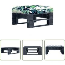 Bearsu - Furniture Limited - Pouf palette de jardin noir bois de pin