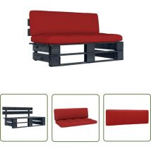 Youthup - The Living Store Canapé central palette de jardin noir bois de pin imprégné - Canapé Jardin - Mobilier De Jardin - Canapé Extérieur