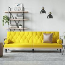 Maison Exclusive - Furniture Limited - Canapé-lit avec accoudoirs jaune clair tissu