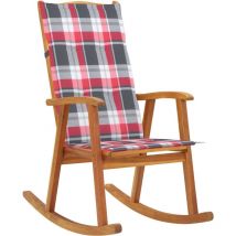 Furniture Limited - Chaise à bascule avec coussins Bois d'acacia