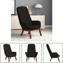 The Living Store Chaise de relaxation Noir Velours - Chaise Relaxante - Fauteuil Confort - Velours Noir - Meuble Salon - Décoration Intérieur