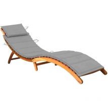 Prolenta Premium - Furniture Limited - Chaise longue de jardin avec coussin Bois