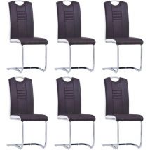 Furniture Limited - Chaises à manger cantilever lot de 6 marron