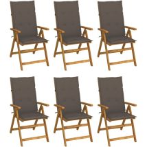 Furniture Limited - Chaises pliables de jardin lot de 6 avec