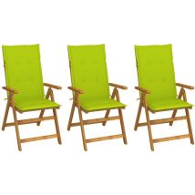 Furniture Limited - Chaises pliables de jardin lot de 3 avec