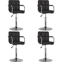 Longziming - Furniture Limited - Chaises pivotantes à manger lot de 4 noir