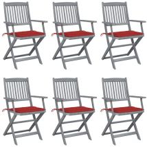 Furniture Limited - Chaises pliables d'extérieur lot de 6 et cous