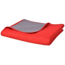 Furniture Limited - Couvre-lit matelassé double-face Rouge et