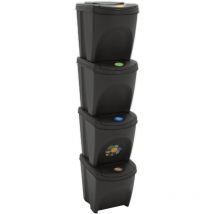 Furniture Limited - Cubos de basura apilables 4 uds polipropileno