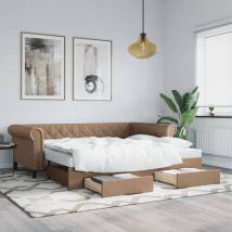 Maison Exclusive - Furniture Limited - Divano Letto Estraibile Cassetti Cappuccino