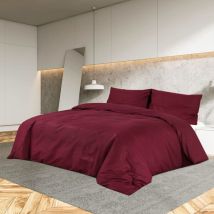 Furniture Limited - Ensemble de housse de couette Bordeaux