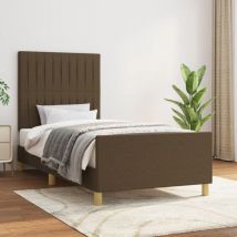 Furniture Limited - Estructura de cama sin colchón tela marrón