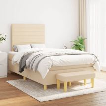 Furniture Limited - Giroletto a Molle con Materasso Crema 120x200