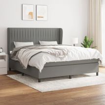 Furniture Limited - Giroletto a Molle con Materasso Grigio Scuro
