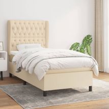 Furniture Limited - Giroletto a Molle con Materasso Crema 90x190
