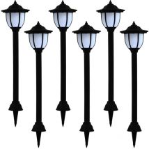 Sweiko - Furniture Limited - Lámparas solares de exterior negras led 6 uds