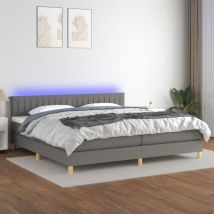 Furniture Limited - Letto a Molle Materasso e led Grigio Scuro
