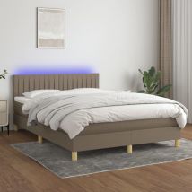 Furniture Limited - Letto a Molle con Materasso e led Tortora