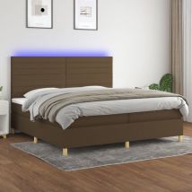 Furniture Limited - Letto a Molle Materasso e led Marronescuro
