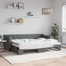 Maison Exclusive - Furniture Limited - Lit de jour avec gigogne sans matelas gris