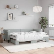 Furniture Limited - Lit de jour avec gigogne et matelas gris