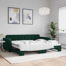 Maison Exclusive - Furniture Limited - Lit de jour avec gigogne sans matelas vert
