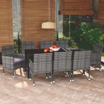 Furniture Limited - Ensemble à manger de jardin coussins 9pcs