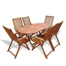 Furniture Limited - Ensemble à manger d'extérieur 7 pcs Bois