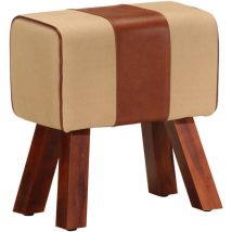 Furniture Limited - Panca da Palestra 38 cm Vera Pelle Marrone e