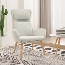 Furniture Limited - Sedia Relax Bianco Crema Velluto