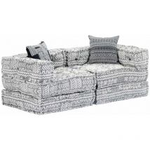 Bearsu - Furniture Limited - Pouf Modulare a 2 Posti Grigio Chiaro in