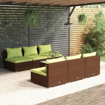Furniture Limited - Salon de jardin 7 pcs avec coussins Résine